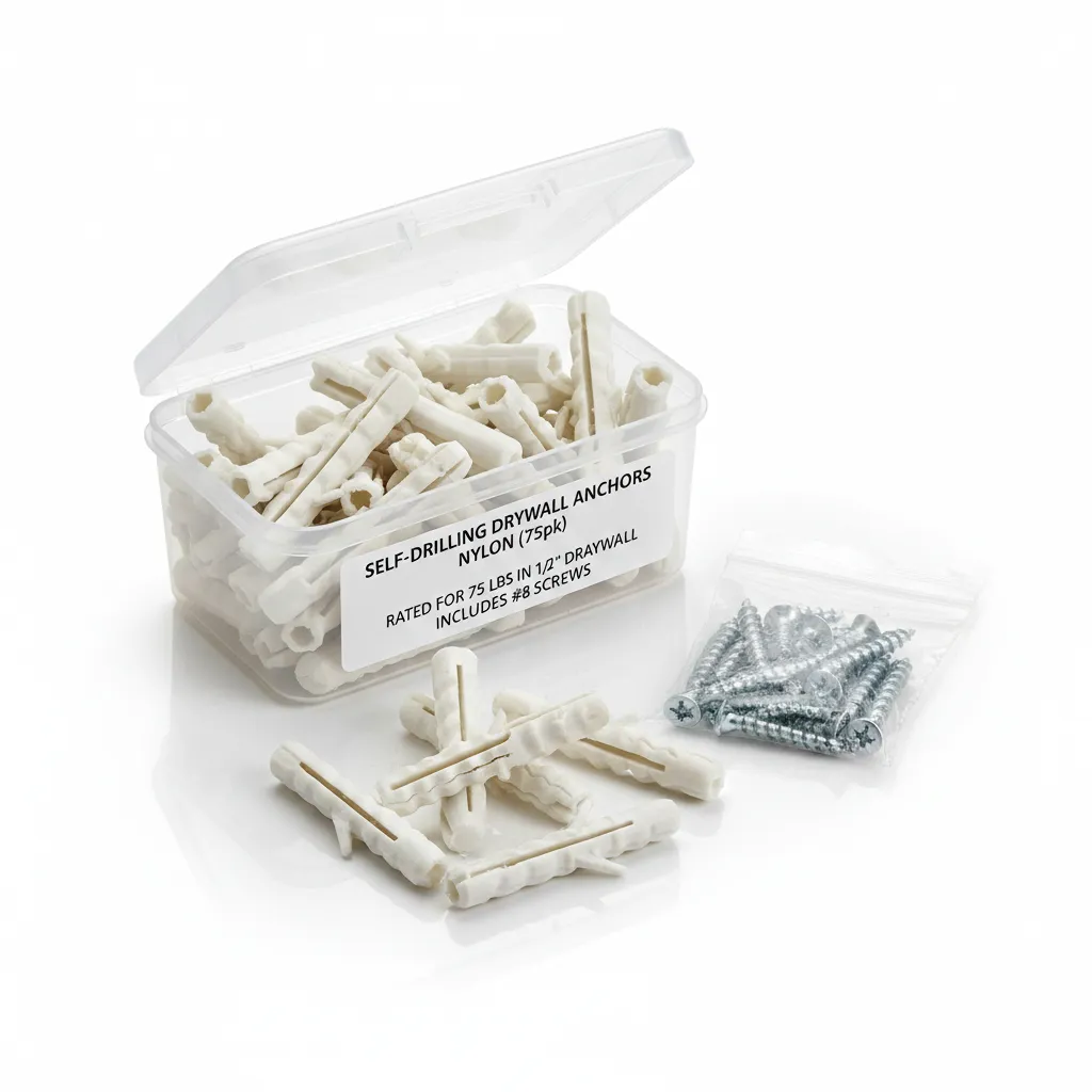 Self-Drilling Drywall Anchors, Nylon (75pk)